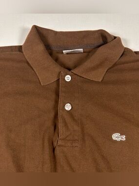 Vintage Lacoste Polo Shirt Brown Size 6 XL 90s Y2K Grandpa Core Made France